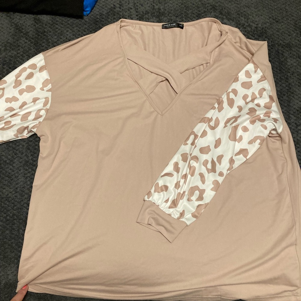2xl tan cheeta long sleeve